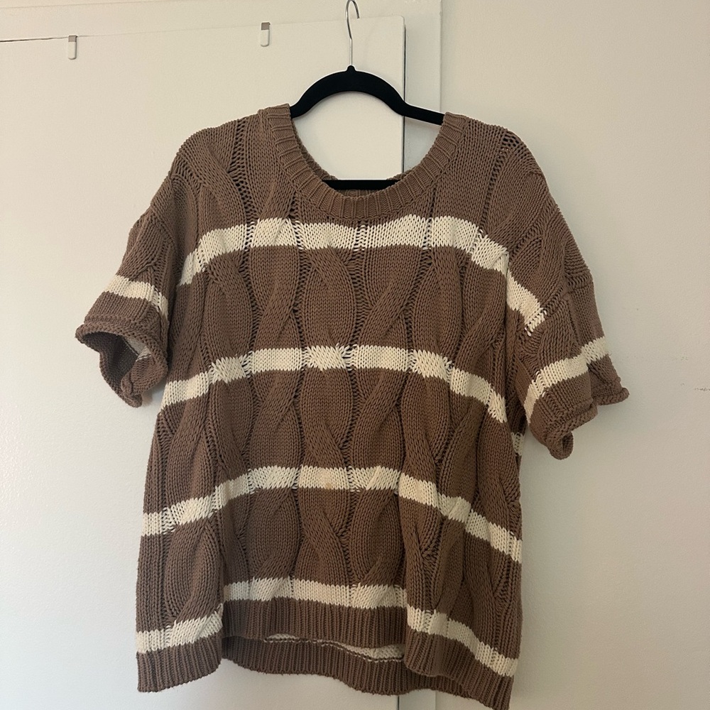 Splendid Brown and Cream Knit Sweater